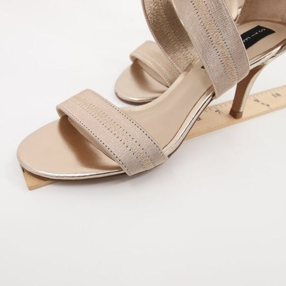 Steven by Steve Madden Vaale Dress Sandals Heels Wrap Gold Leather Upper Strappy - Picture 10 of 14